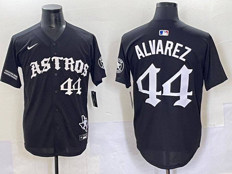 Men 2025 Houston Astros #44 Alvarez Black Seven generations Joint Name Nike MLB Jersey style 9